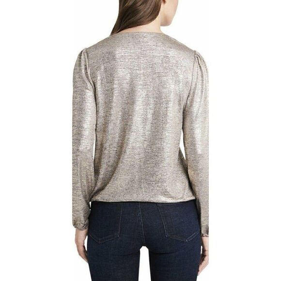 Vince Camuto Blouse Top Small Gold Sparkle Silver‎ - Picture 7 of 7
